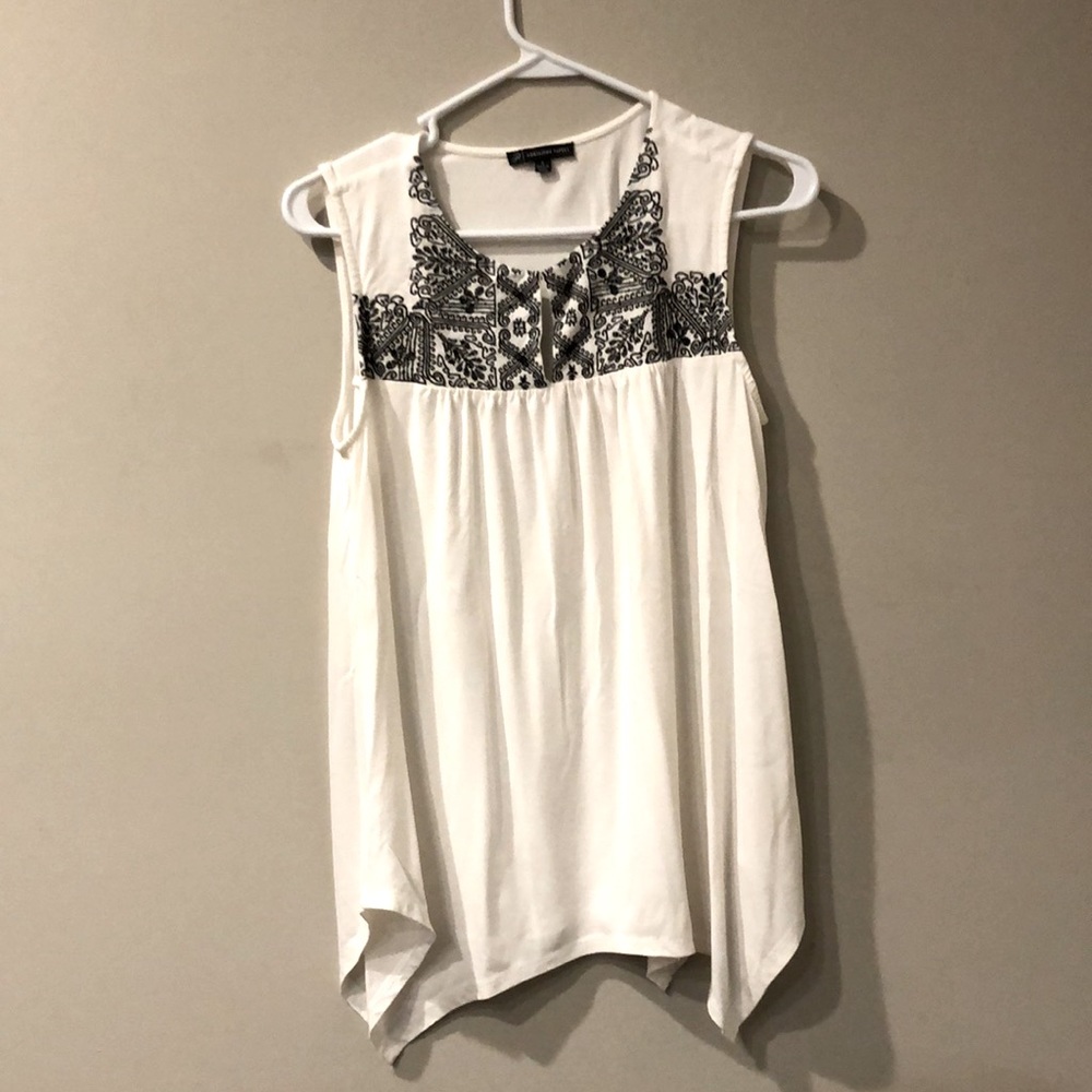 Adrianna Papell sleeveless white blouse